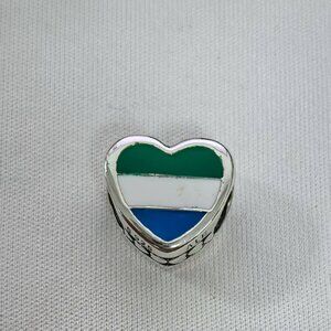Pandora Sierra Leone Exclusive Travel Heart Charm Pendant, S925 Silver Jewelry